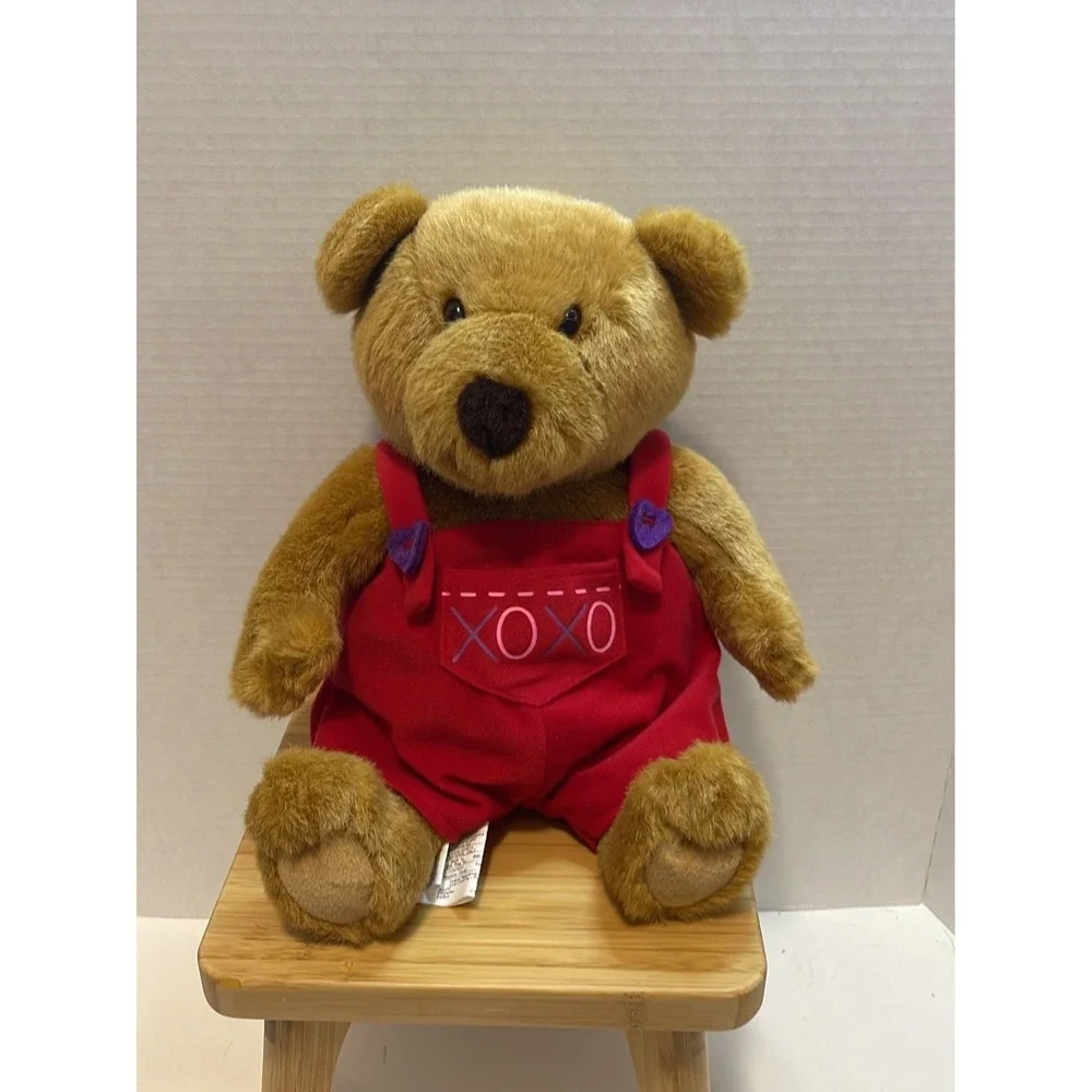 HALLMARK XOXO Overalls the Brown‎ Bear Salopette Light Brown Teddy Plush 13